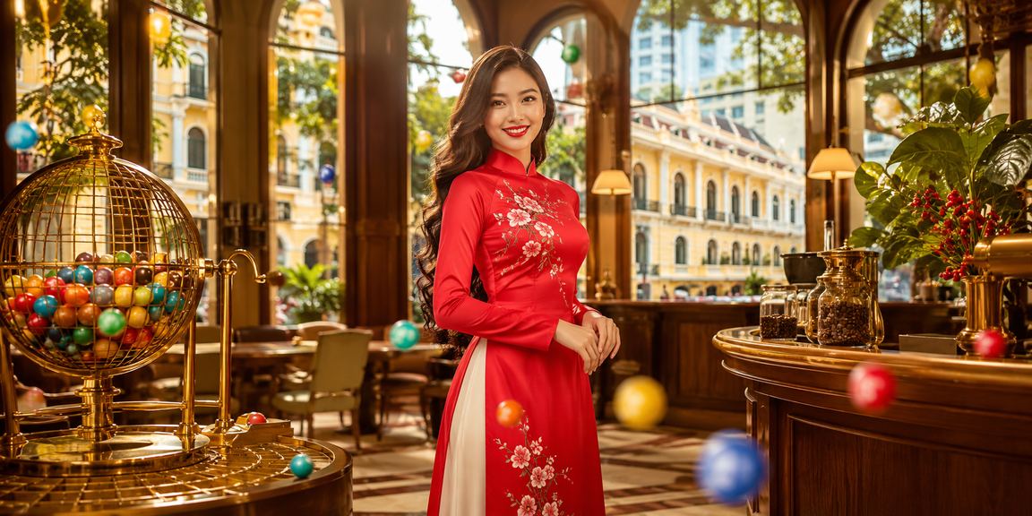 Cô gái áo dài cầm vé số tại góc phố TP Hồ Chí Minh về buổi chiều