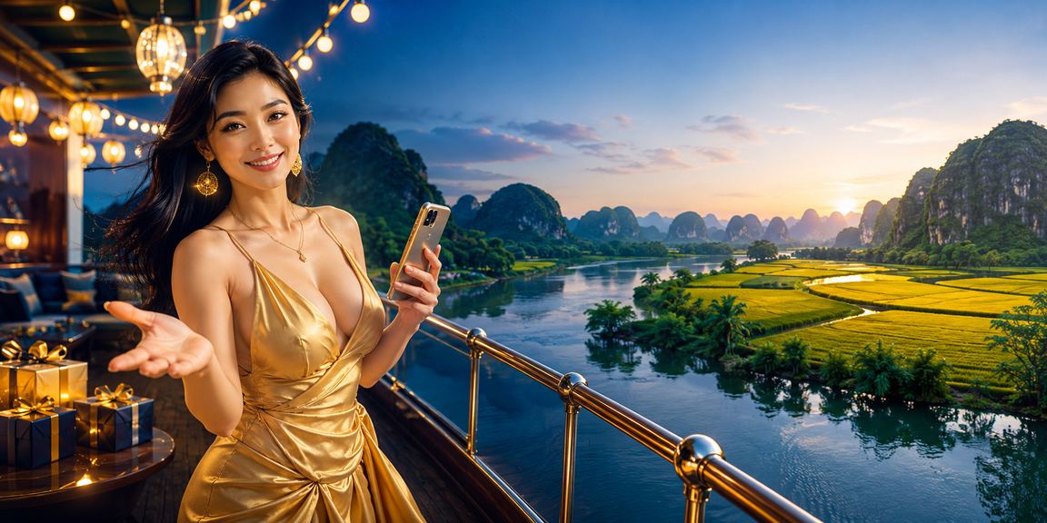 Giao dịch nạp tiền thưởng trực tuyến với khung cảnh bãi biển Ninh Bình